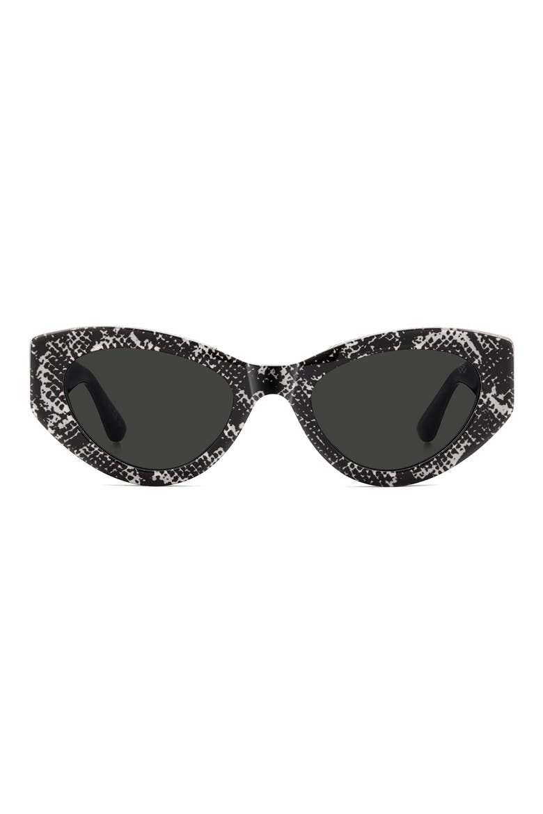 52mm Cat Eye Sunglasses, Main, color, PATTERN BLACK WHITE/ GREY