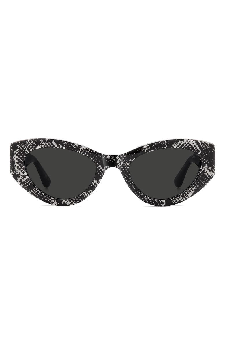 Stuart Weitzman 52mm Cat Eye Sunglasses, Main, color, Pattern Black White/ Grey