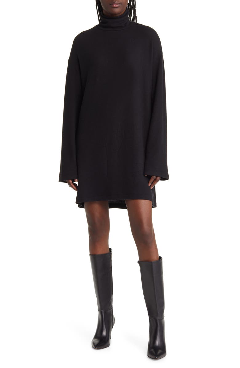 Reformation Turtleneck Long Sleeve Knit Dress, Main, color, 