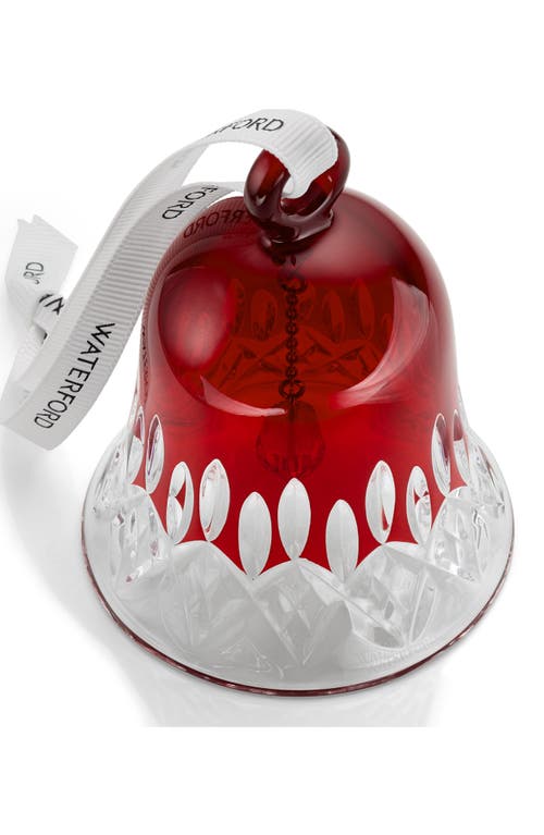 Waterford Lismore Red Bell Crystal Ornament In Red
