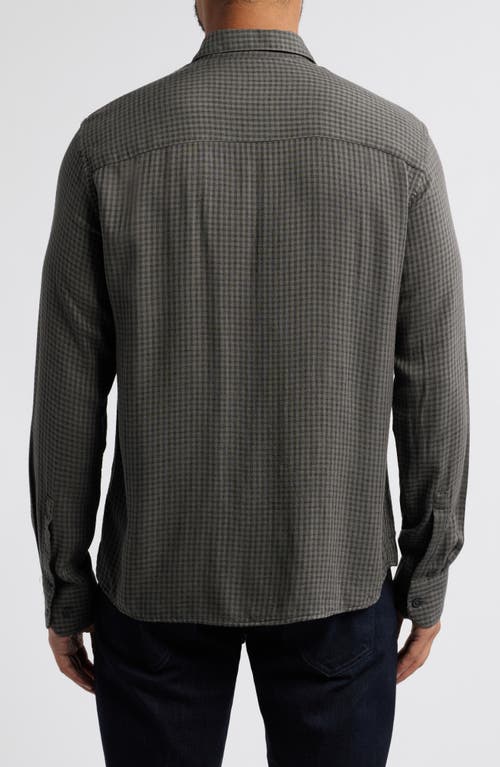 Robert Barakett Starley Gingham Button-up Shirt In Olive