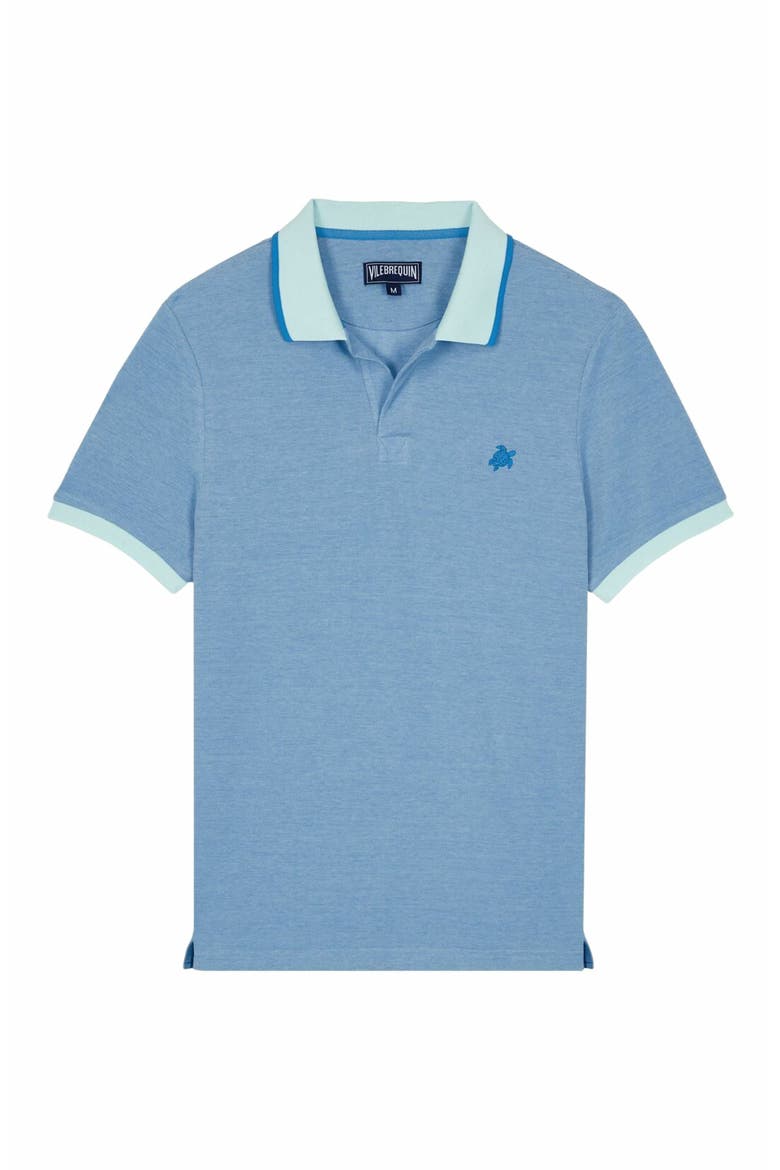 Men's Cotton Two Tone Pique Polo Shirt, Main, color, THALASSA