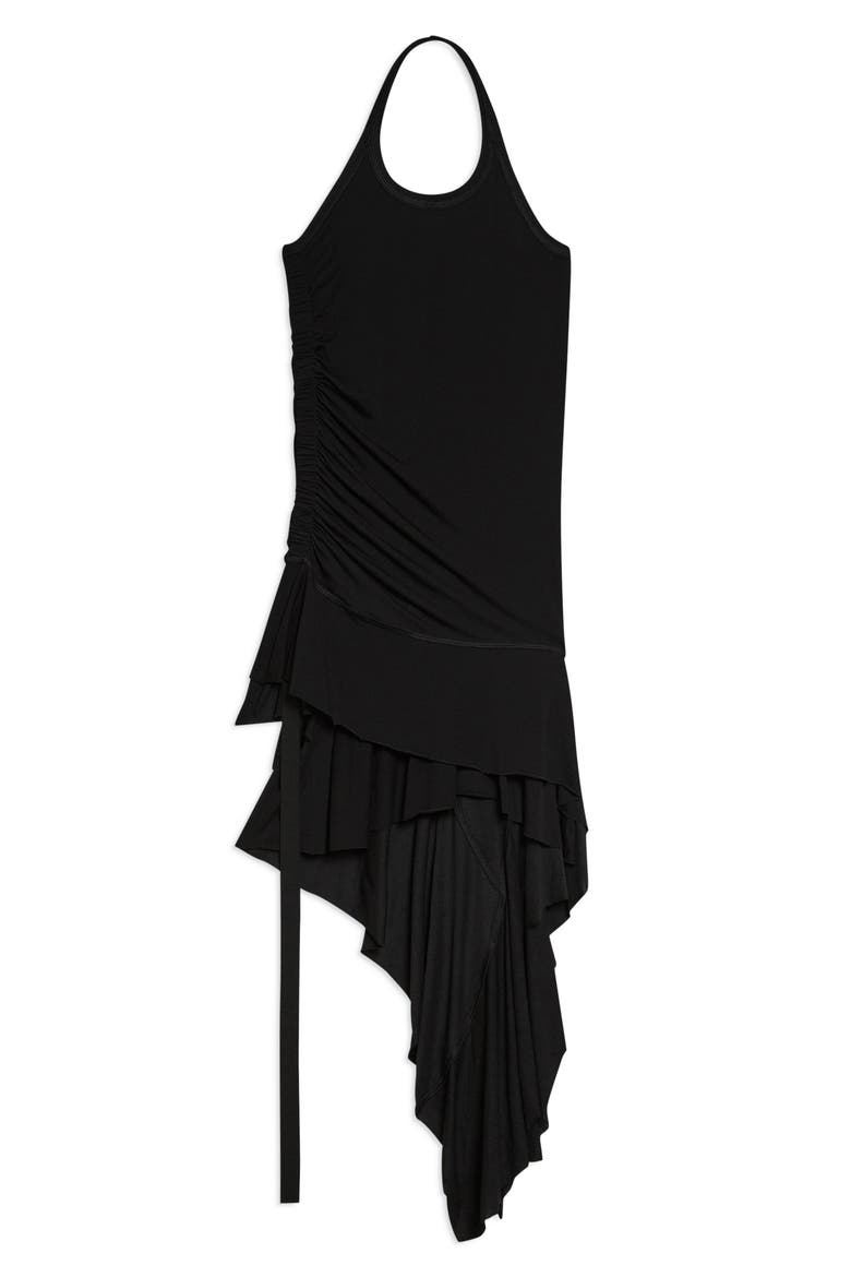 Side Drape Halter Midi Dress, Alternate, color, BLACK