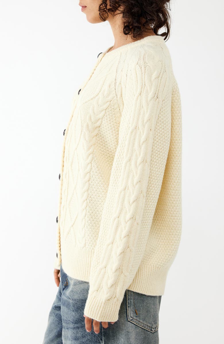 BDG Urban Outfitters Cable Cardigan, Alternate, color, Cream