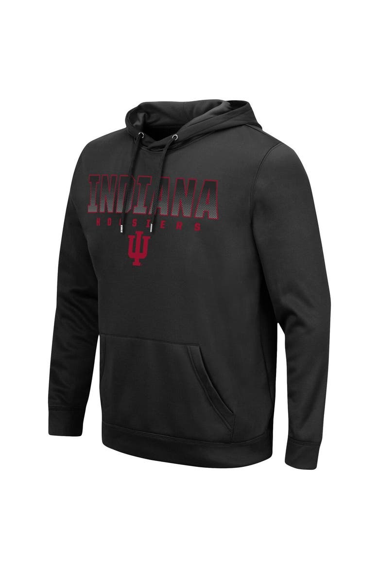 Men's Colosseum Black Indiana Hoosiers Blackout 3.0 Pullover Hoodie, Alternate, color, Black