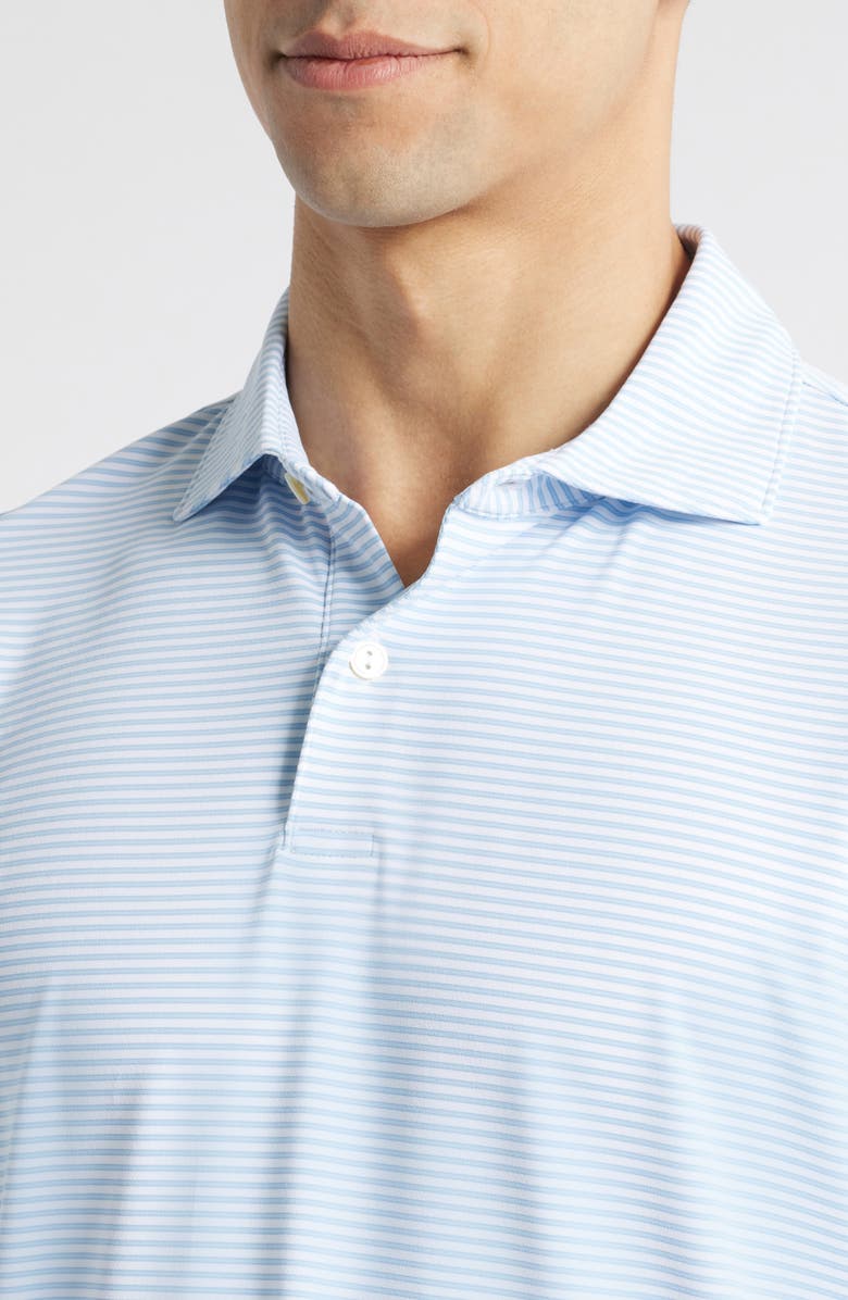 Peter Millar Ambrose Performance Jersey Polo, Alternate, color, White / Blue Frost
