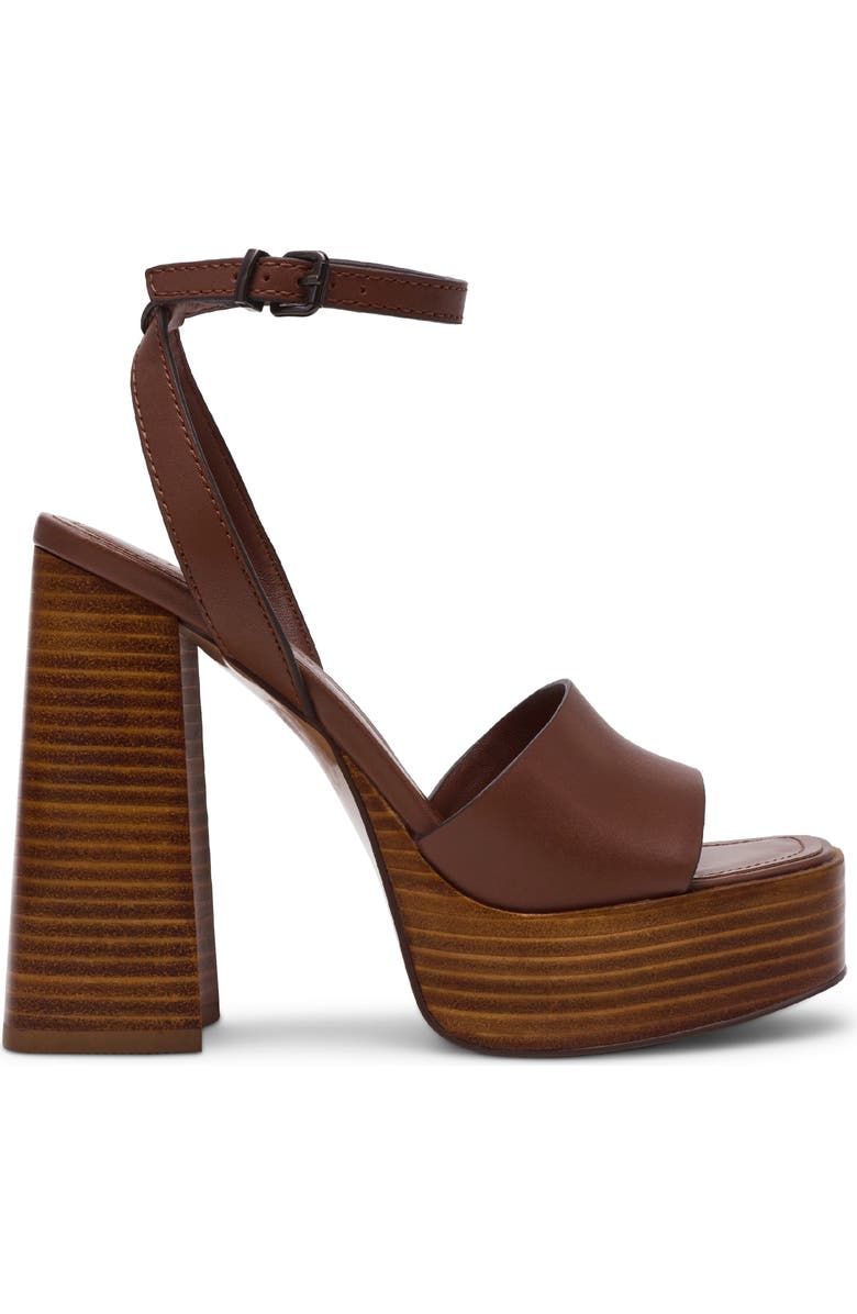 Steve Madden Floria Platform Ankle Strap Sandal, Alternate, color, Brown Leather