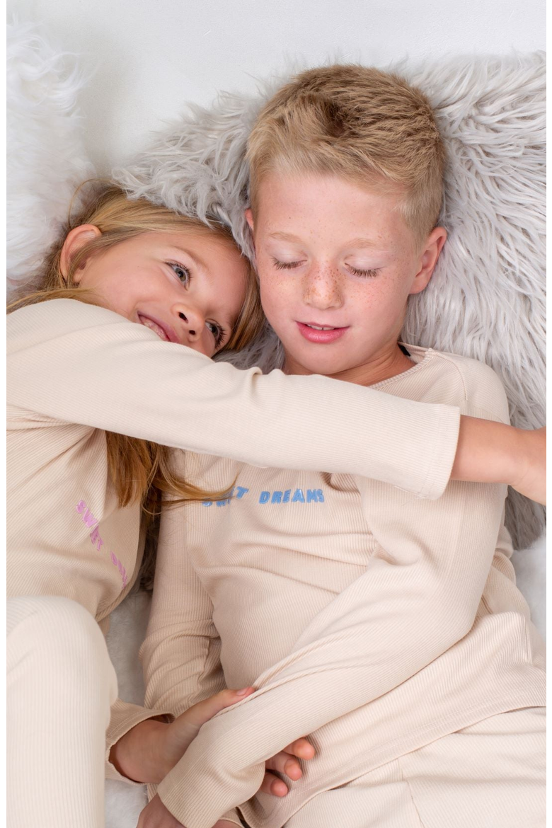 Sweet Dreams Loungewear Set, Alternate, color, Beige / Pink