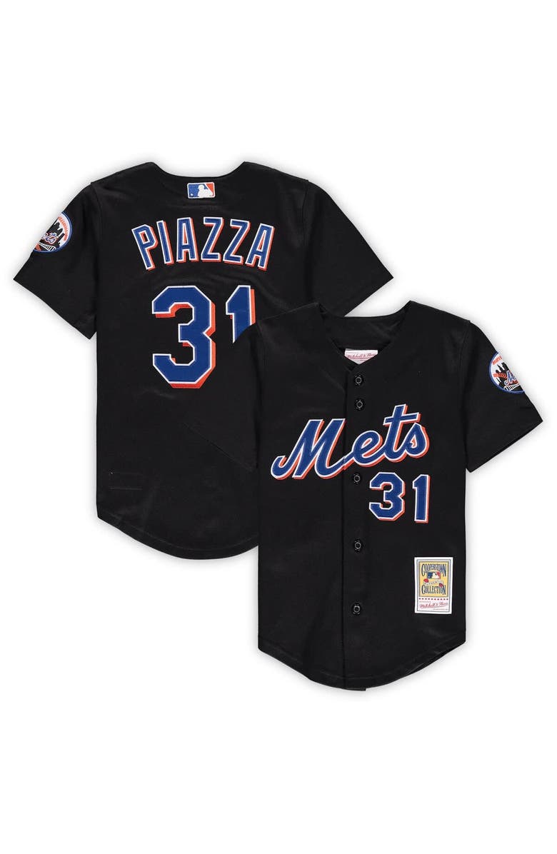 Mitchell & Ness Preschool & Toddler Mitchell & Ness Mike Piazza Black New York Mets Cooperstown Collection Mesh Jersey, Main, color, Black