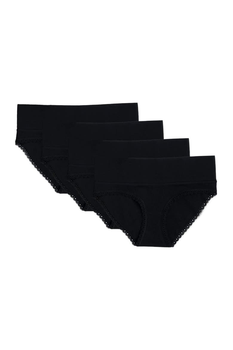 Organic Cotton Maternity Foldover Hipster 4-Pack, Alternate, color, Black