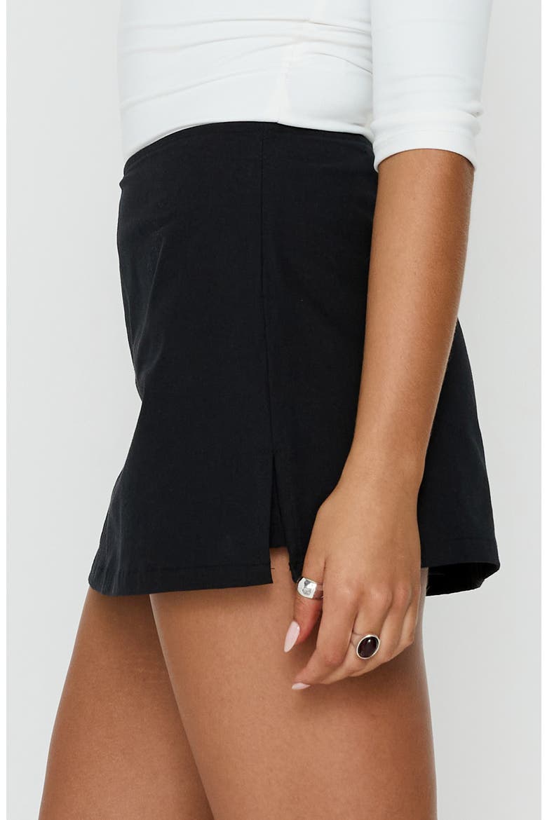 Gigi Recycled Cotton Miniskort, Alternate, color, BLACK
