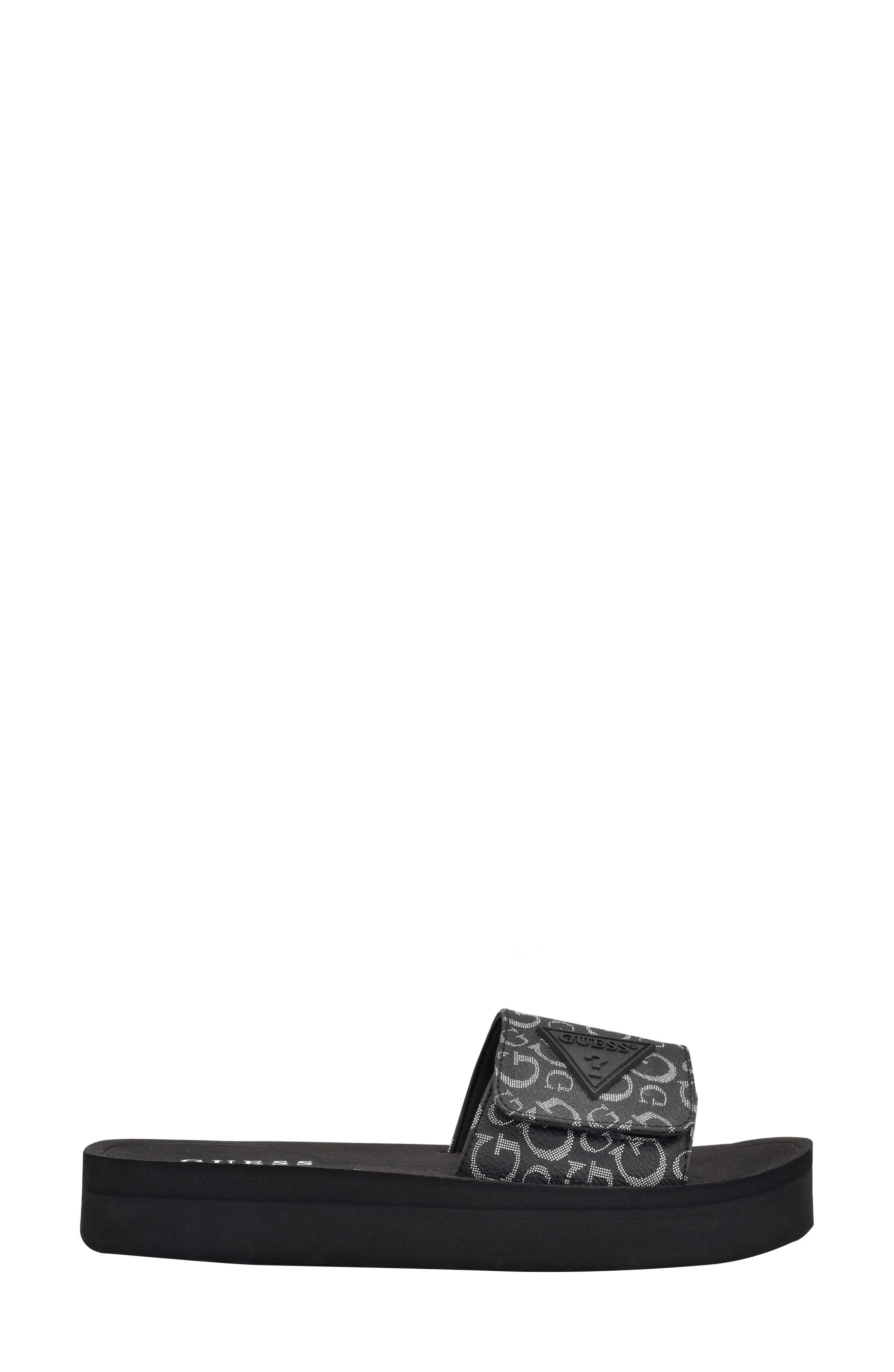 Parties Slide Sandal, Alternate, color, BLACK/ WHITE