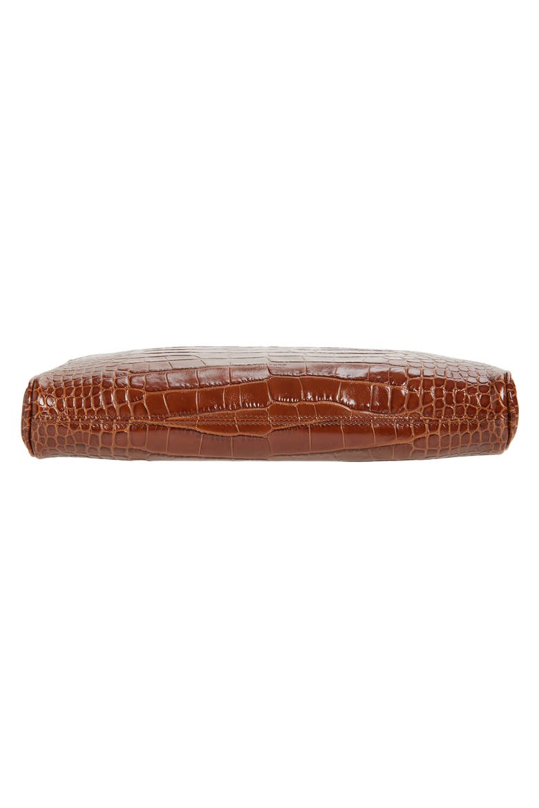 Croc Embossed Leather Laptop Case, Alternate, color, CARAMEL