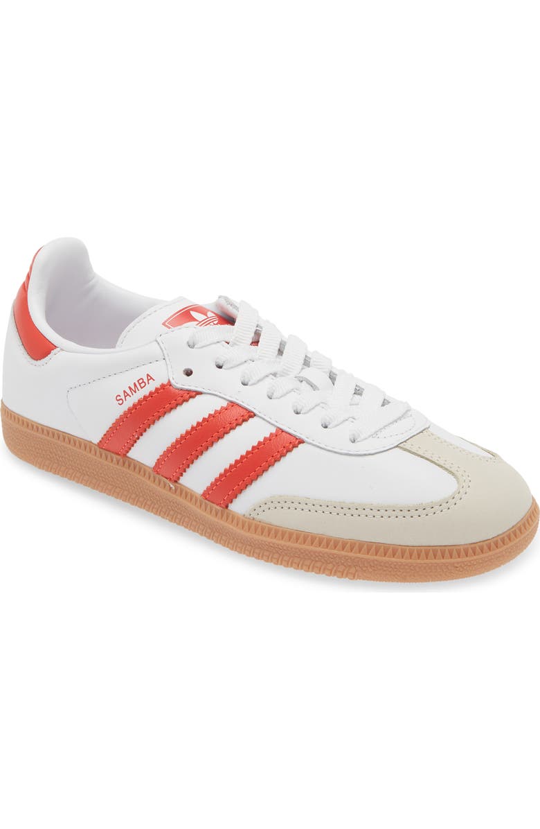 adidas Gender Inclusive Samba OG Sneaker, Main, color, White/ Solar Red/ Off White