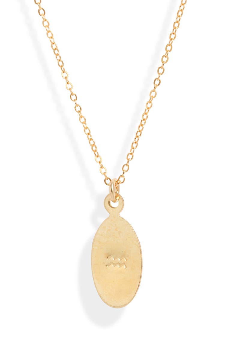 Zodiac Horoscope Pendant Necklace, Main, color, GOLD - AQUARIUS