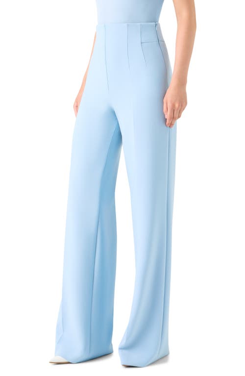 Akris Fiyuki Wool Blend Double Face Wide Leg Pants In Blue