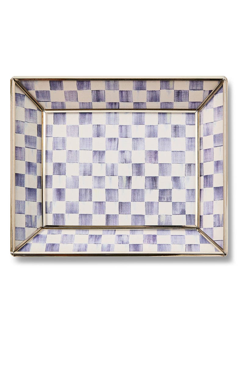 MACKENZIE CHILDS Violet Check Small Glass Tray, Alternate, color, Violet