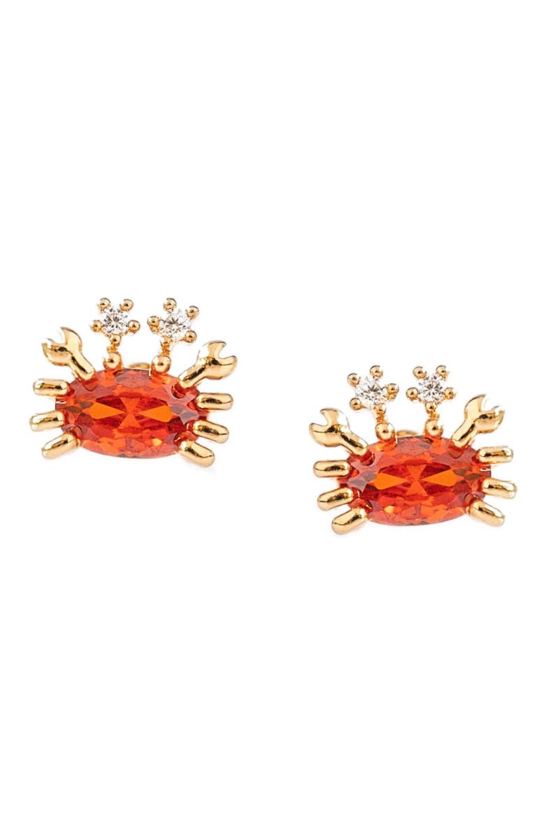 Cutie Crab Stud Earrings, Main, color, GOLD