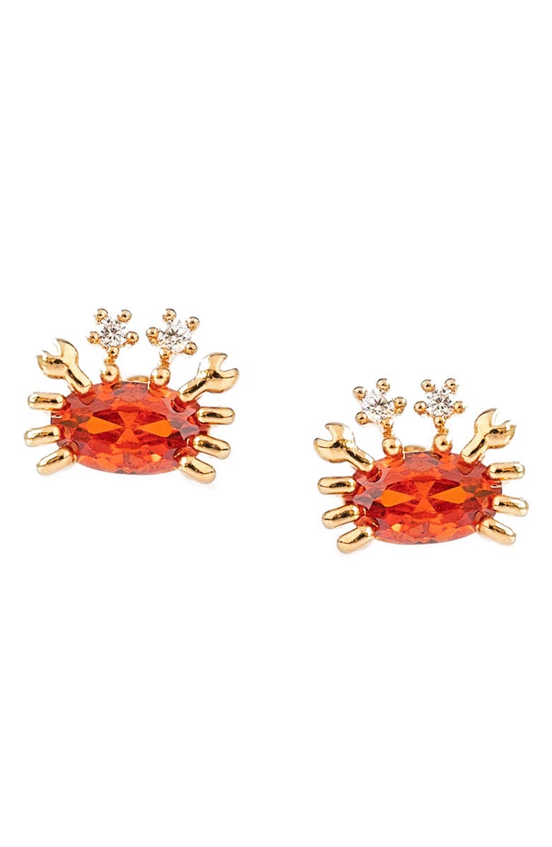 Girls Crew Cutie Crab Stud Earrings, Main, color, Gold