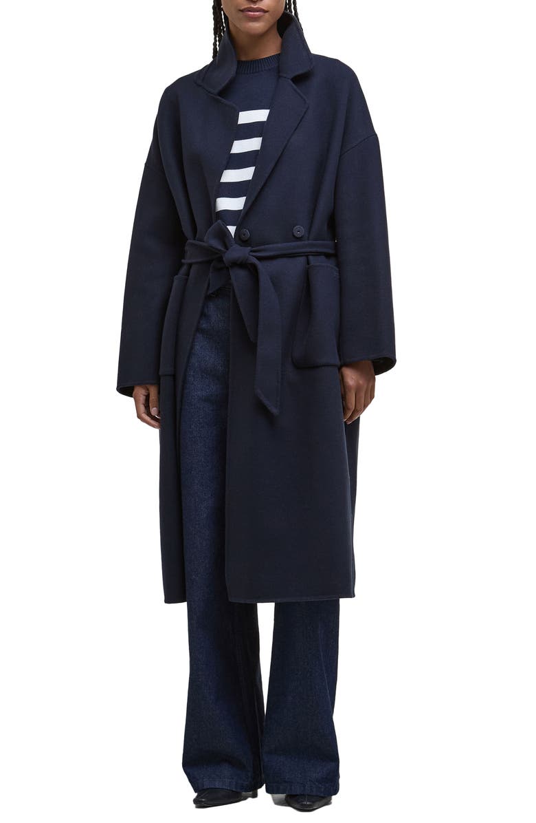 Barbour Rachel Wool Blend Coat, Main, color, Navy