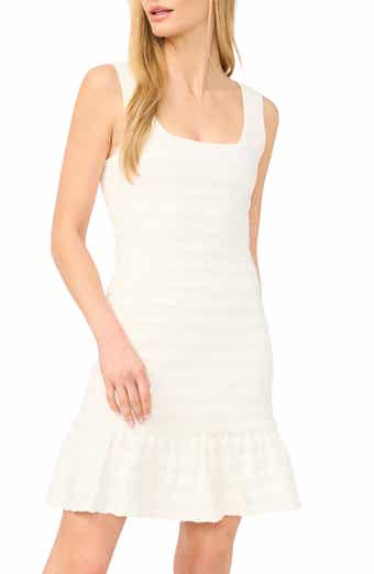 Square Neck Pointelle Minidress