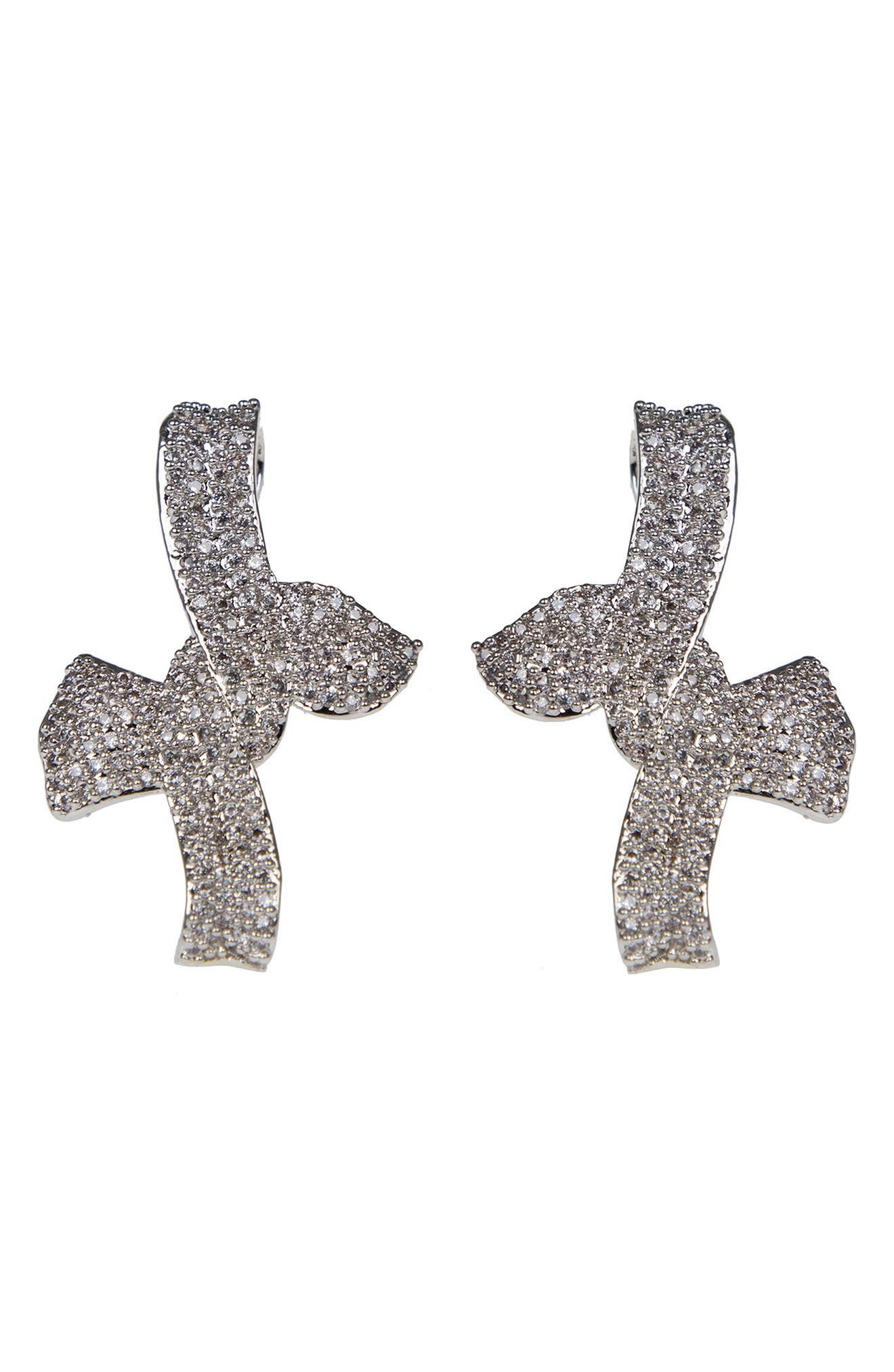 CZ by Kenneth Jay Lane Pavé CZ Bow Statement Earrings