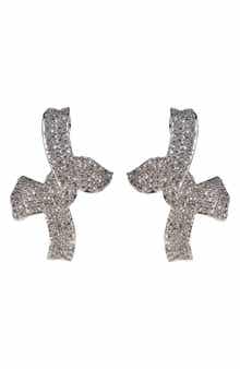 CZ by Kenneth Jay Lane Pavé CZ Bow Statement Earrings