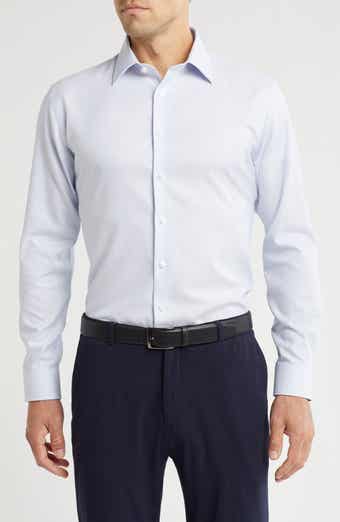 Nordstrom Trim Fit Premium Non-Iron Ticking Stripe Cotton Dress Shirt