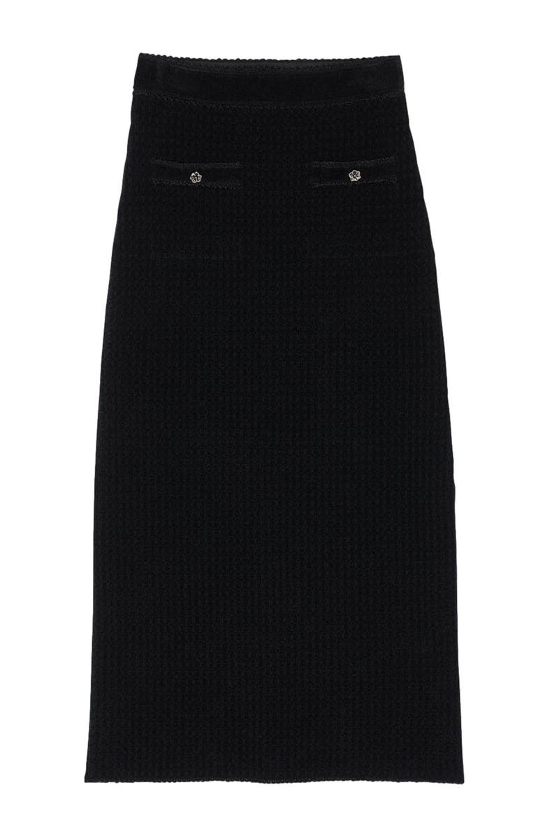 SANDRO Velvet knit midi skirt, Alternate, color, 
