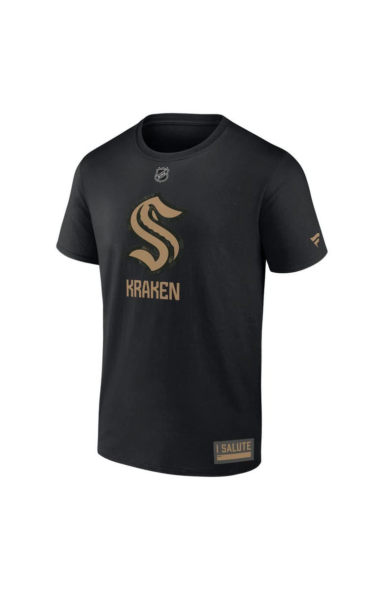 FANATICS Men's Fanatics Black Seattle Kraken 2024 Military Appreciation T-Shirt, Alternate, color, Black