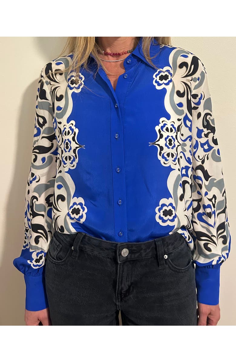 Gilner Farrar Lara Blouse, Main, color, Porto Print