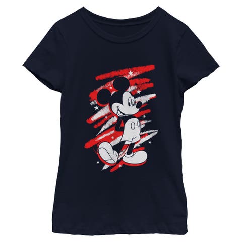 Girl's Mickey & Friends Classic Pose and Scribbles  Graphic T-Shirt