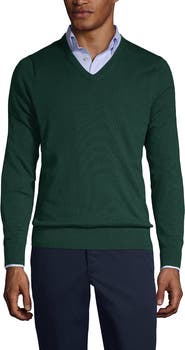 Lands' End School Uniform  Cotton Modal Fine Gauge V-neck Sweater