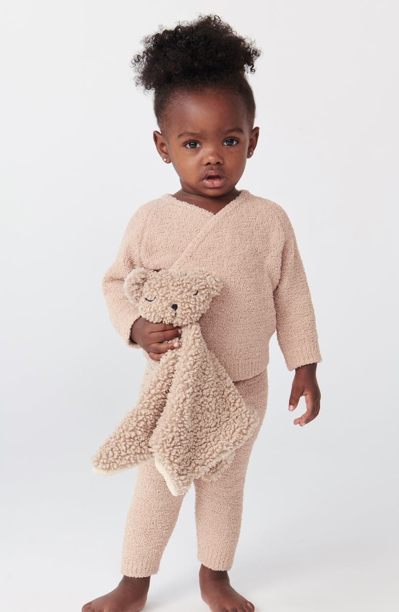 7 A.M. Enfant Baby Lovey Bear Fleece Blanket, Alternate, color, Oatmeal