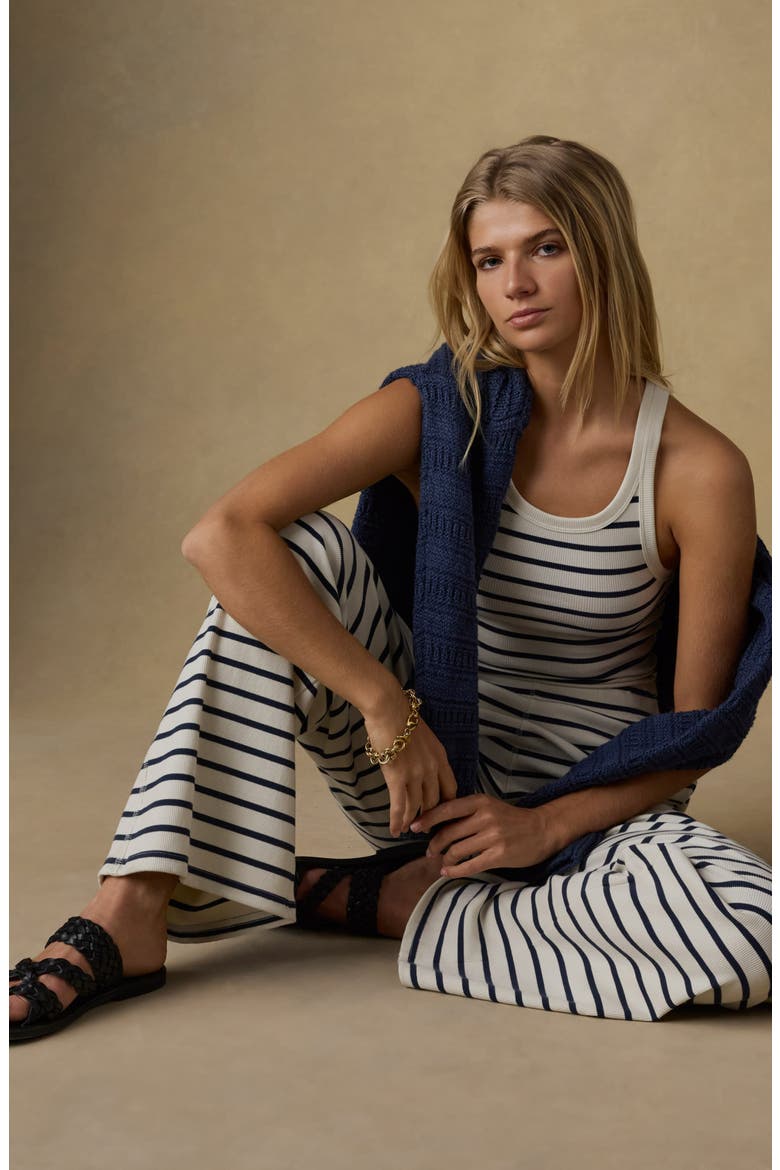 Surfside Stretch Organic Cotton Rib Pants, Alternate, color, SALT AIR STRIPE