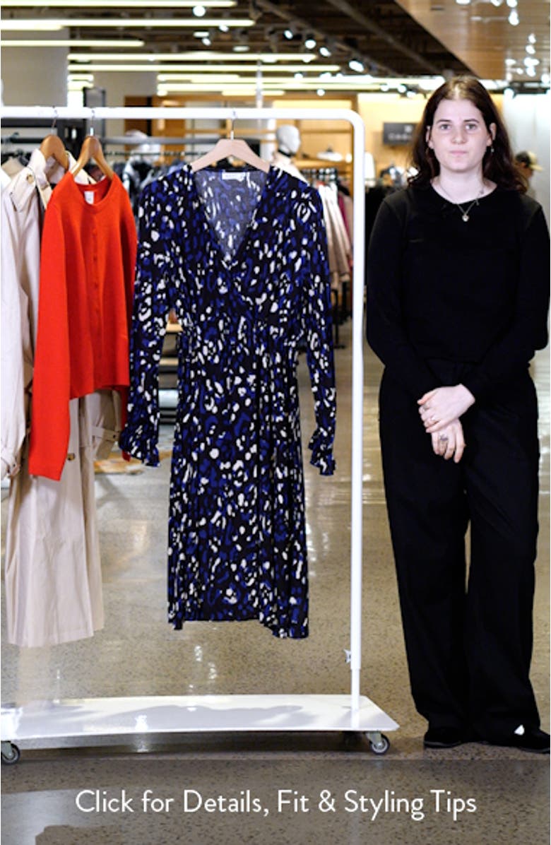 Norin Faux Wrap Long Sleeve Dress, sales video thumbnail