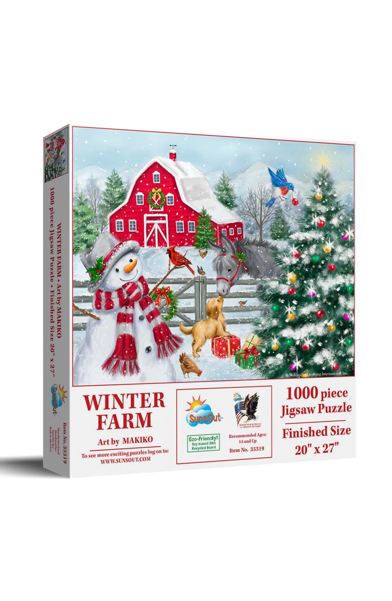 Sunsout Winter Farm 1000 piece Jigsaw Puzzle for Adults, Main, color, Multicolor