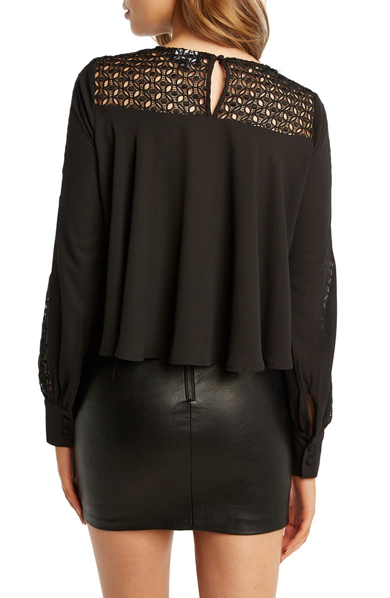 Bardot Lace Yoke Blouse, Alternate, color, 