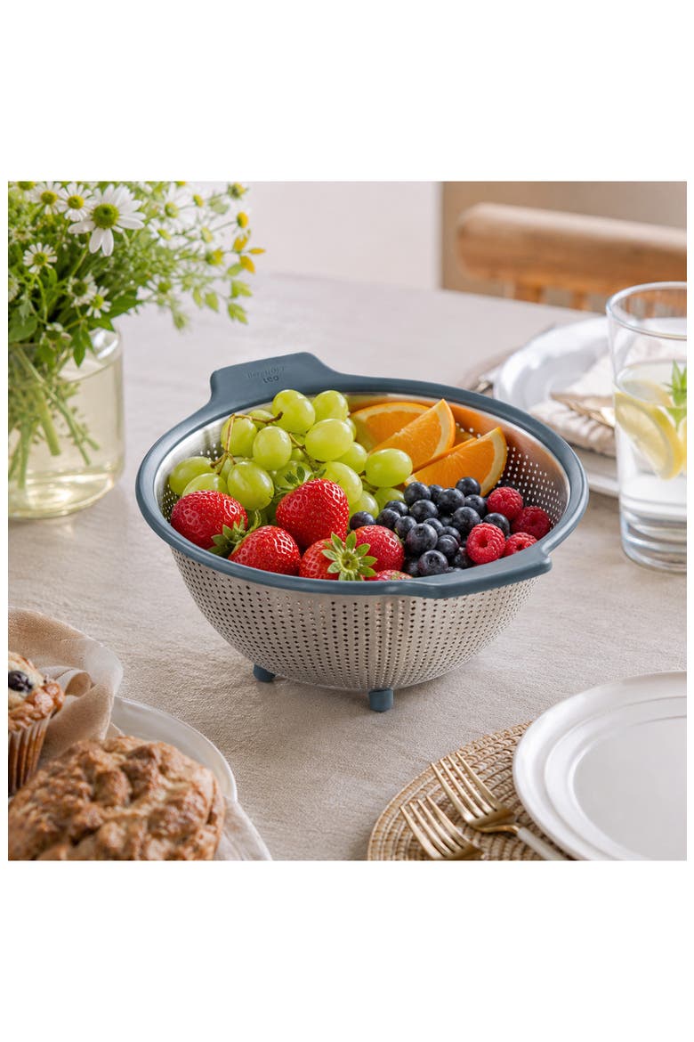 Leo 18/10 Stainless Steel Colander, Alternate, color, SILVER