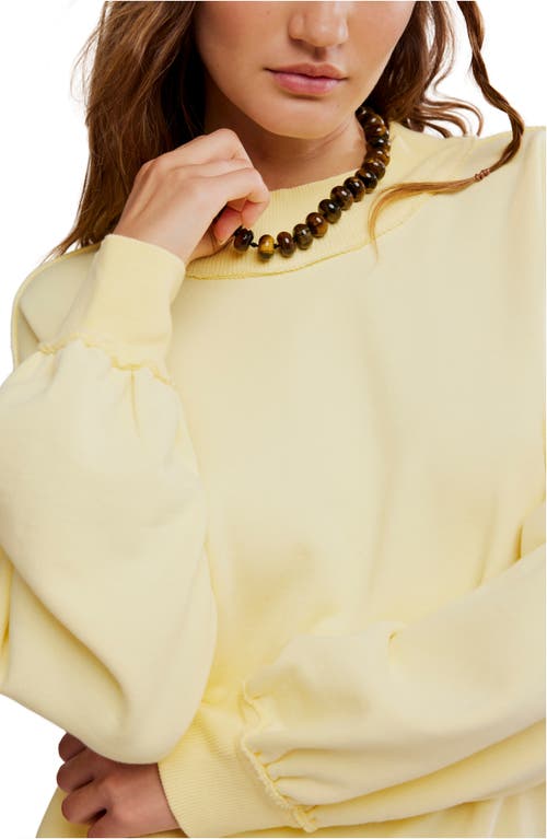 Free People Palm Springs Mock Neck Cotton Fleece Sweatshirt In Yellow