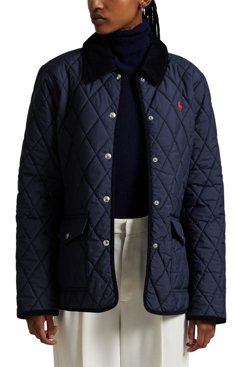 Corduroy Collar Quilted Barn Jacket