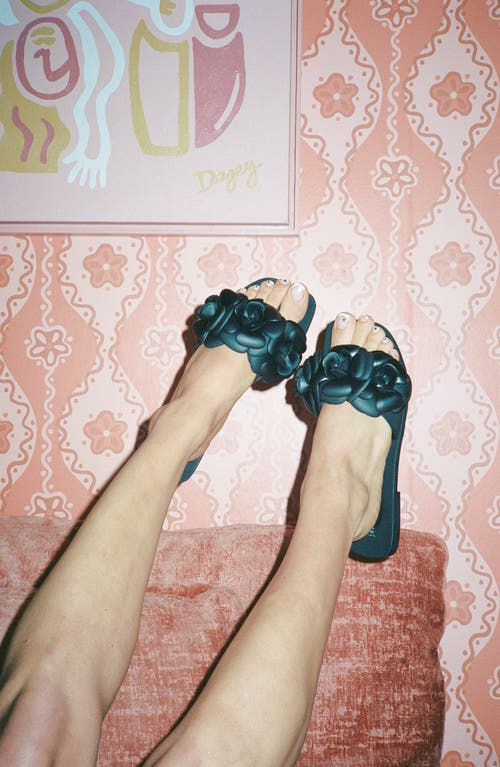 Jeffrey Campbell Floralee Slide Sandal In Black