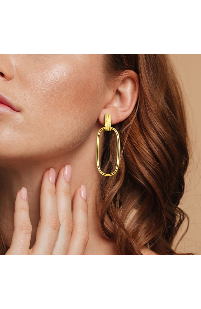 Julianna B. Open Huggie Drop Earrings 10k, Alternate, color, 10K Yellow Gold