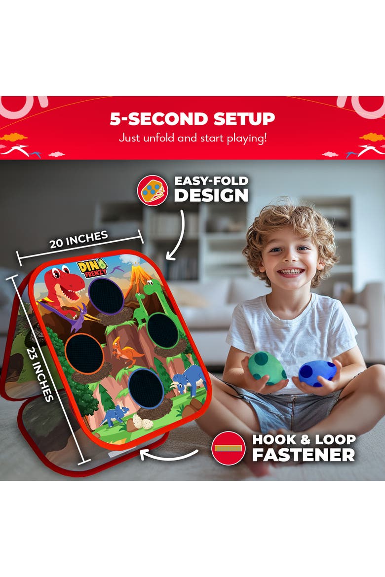 Dino Frenzy | 2-in-1 Corn Hole Games for Kids, Alternate, color, Red