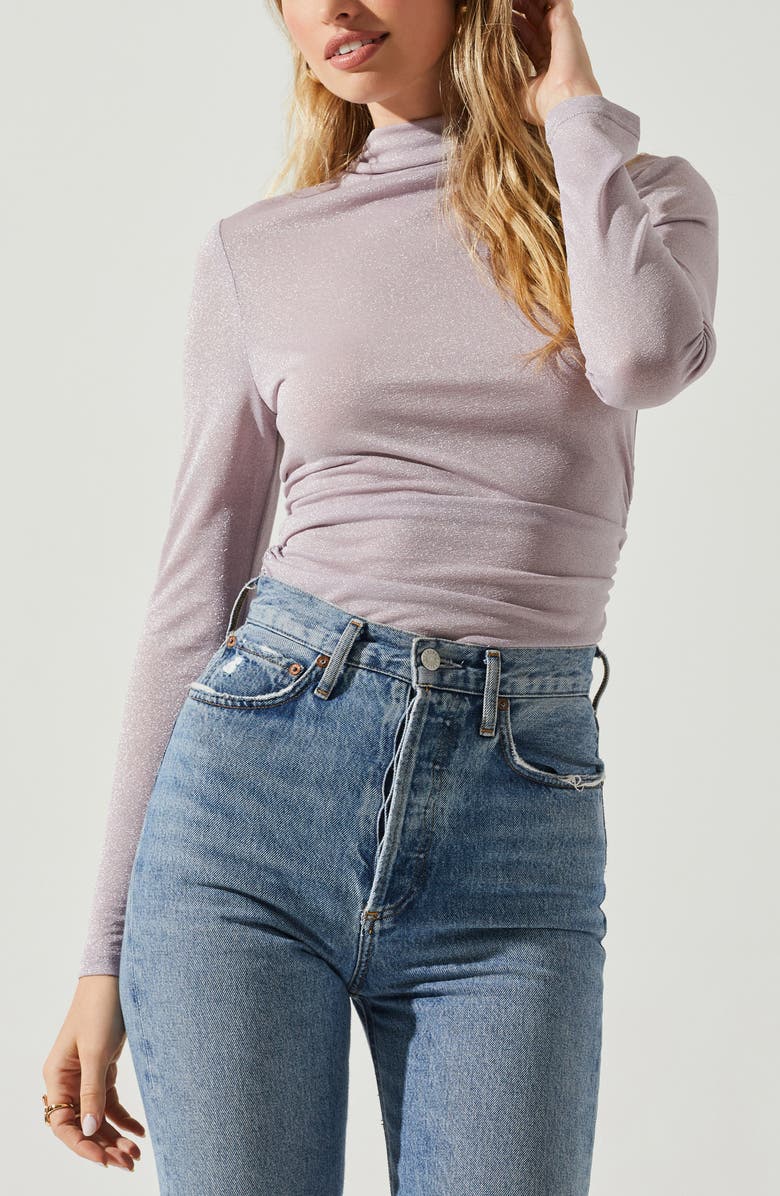 ASTR the Label Jobelle Long Sleeve Turtleneck Top, Alternate, color, Lavender