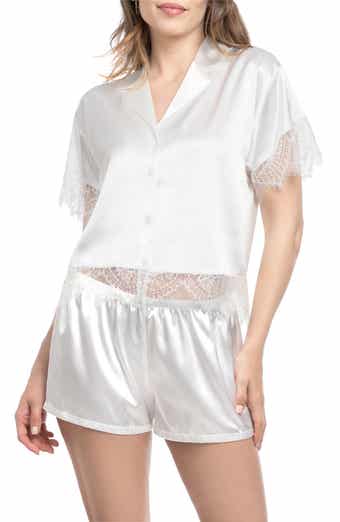 In Bloom by Jonquil Joanna Lace Trim Satin Short Pajamas