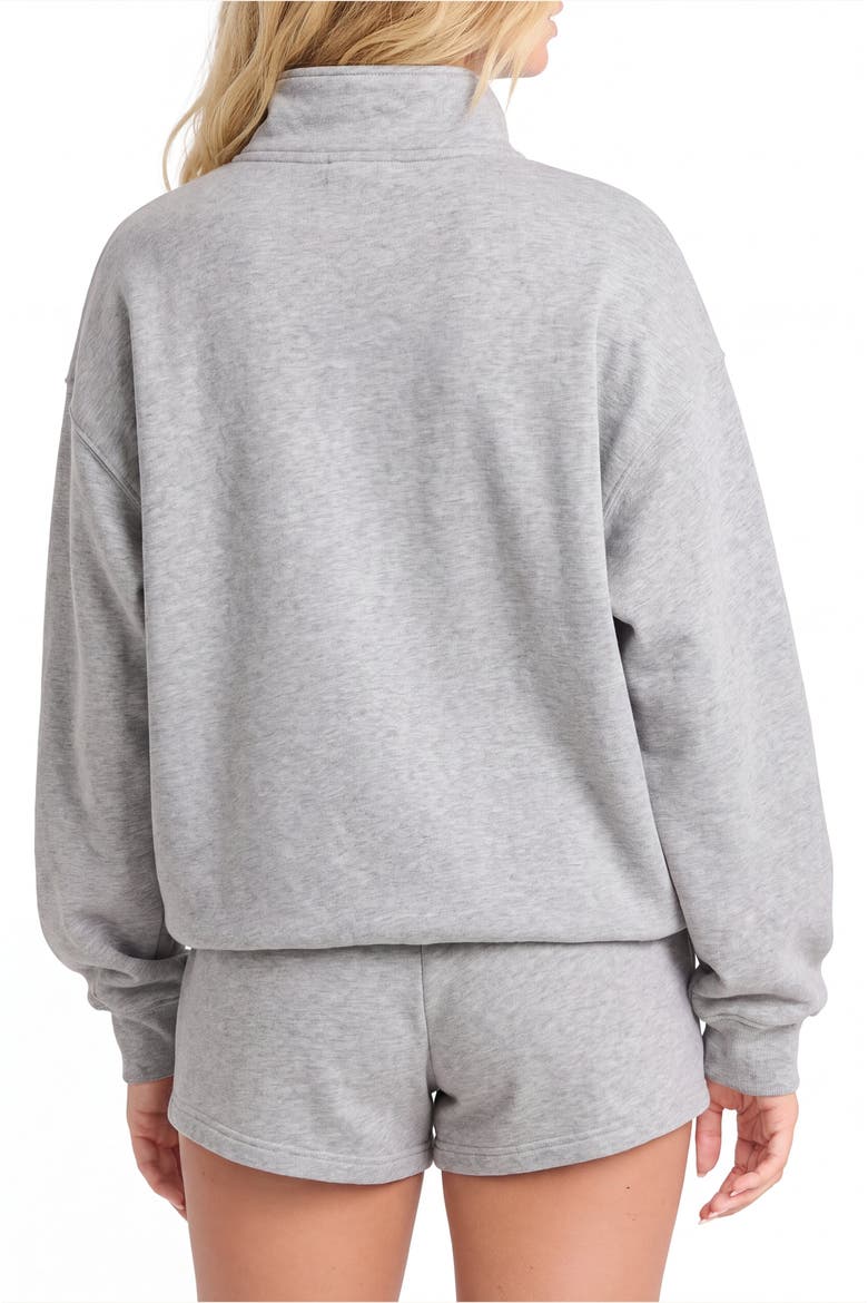 Oversized Quarter Zip Fleece Pullover, Alternate, color, Grey