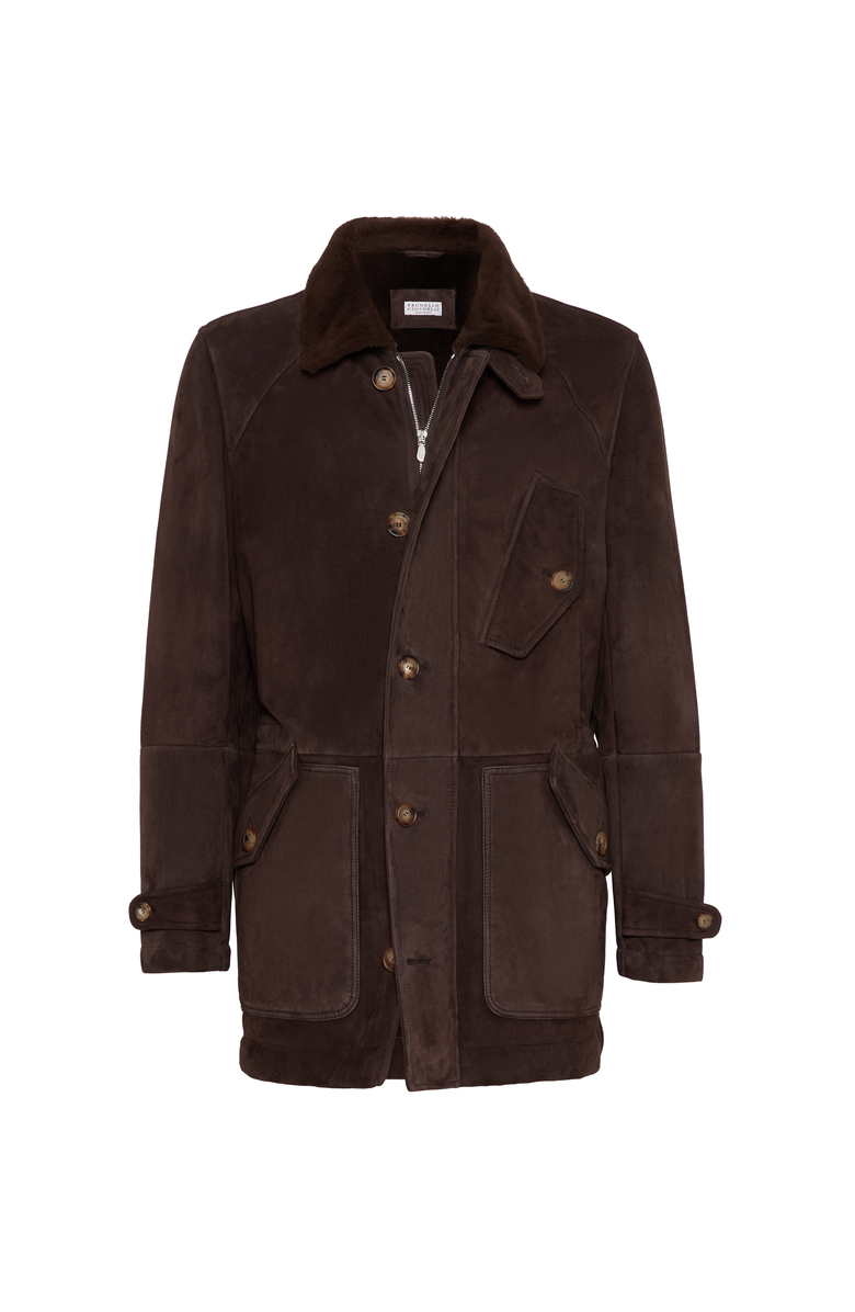 Brunello Cucinelli Shearling coat, Main, color, Brown
