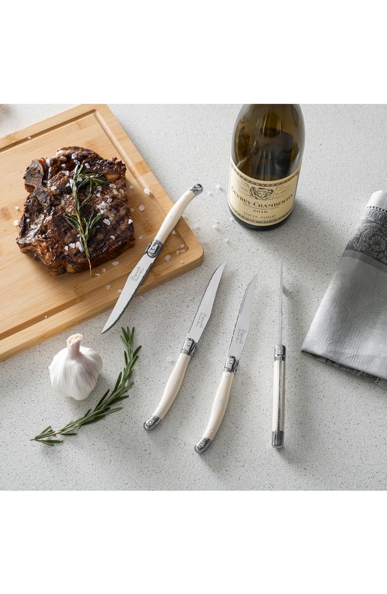 FRENCH HOME Set of 4 Laguiole Connoisseur Steak Knives, Alternate, color, Ivory