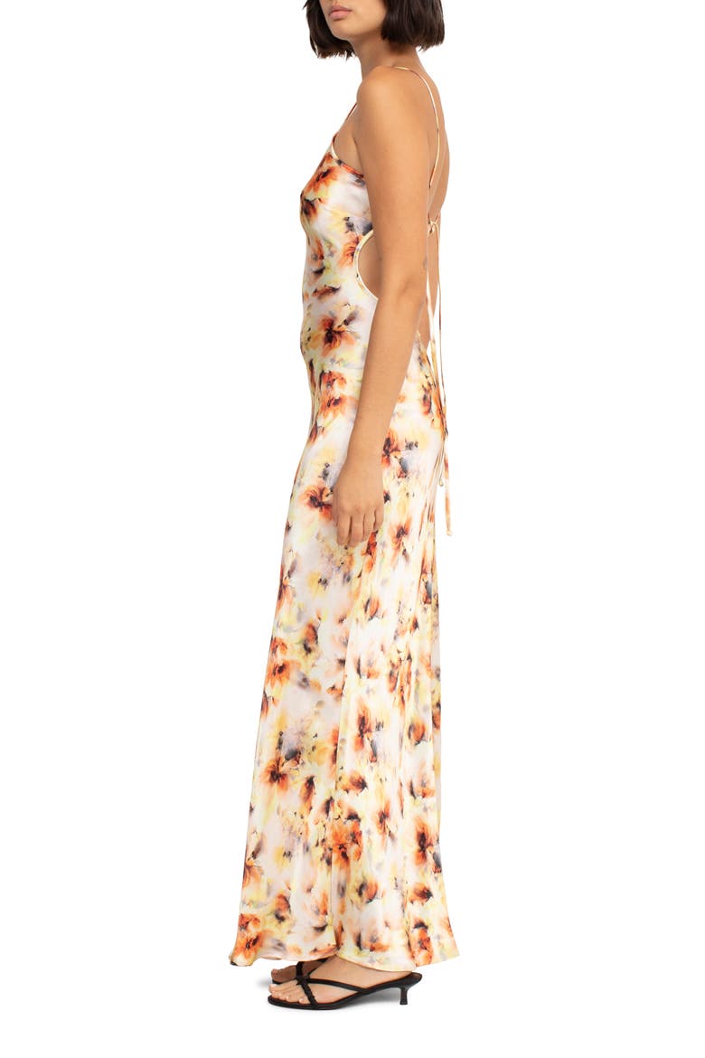 Cedar City Floral Satin Maxi Dress, Alternate, color, SUNSET FLORAL
